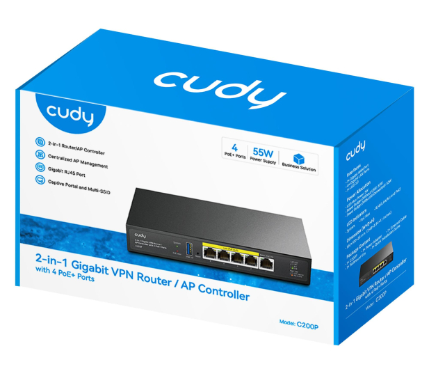 Cudy Kontroler AP C200P Router VPN PoE+ - 1504299 - zdjęcie 2